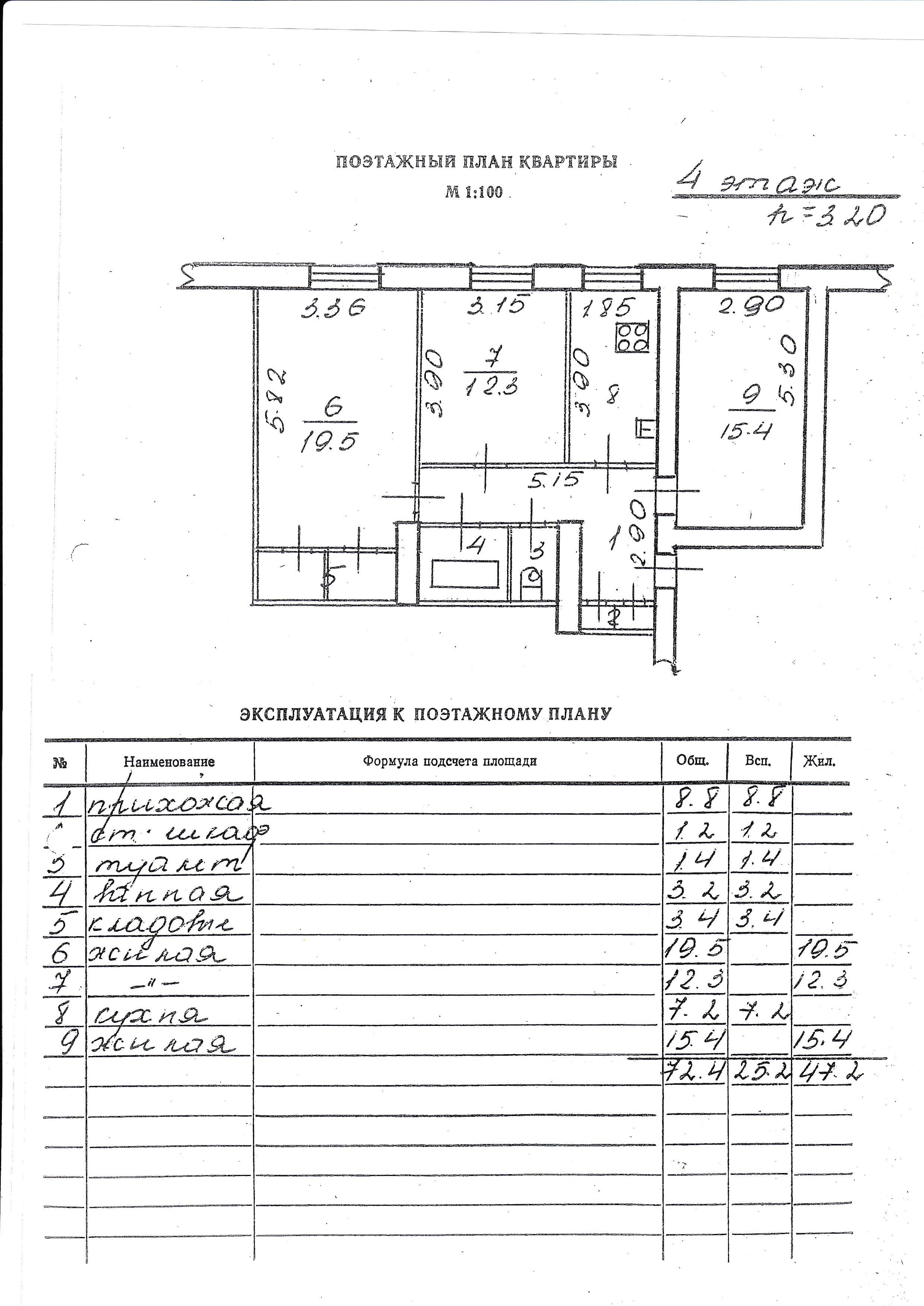 3-к квартира, 74 м², 4/4 эт. Сталинка